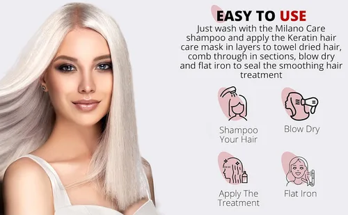 Miniatura 6 de Keratin Hair Smoothing System - Tratamiento profesional de salón con champú aclarador, chocolate, 4 onzas líquidas