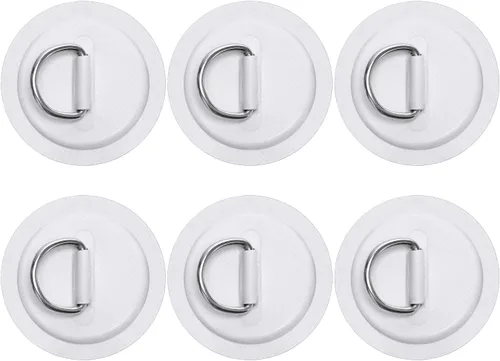 Miniatura 7 de TOBWOLF 6 Pack Stainless Steel D-Ring Patch for Inflatable Boat Kayak Dinghy SUP, D-Ring PVC Patch Stand-Up Paddleboard Canoe Rafting Accessories