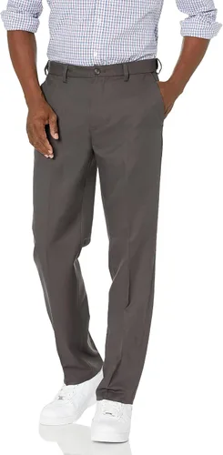 Amazon Essentials - Pantalón de vestir de corte clásico, con cintura expandible y sin pinzas para hombre