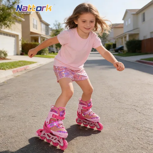 Miniatura 6 de Nattork Patines en línea para niños y niñas, patines ajustables con ruedas iluminadas para edades de 3 a 12 años, el mejor regalo de cumpleaños