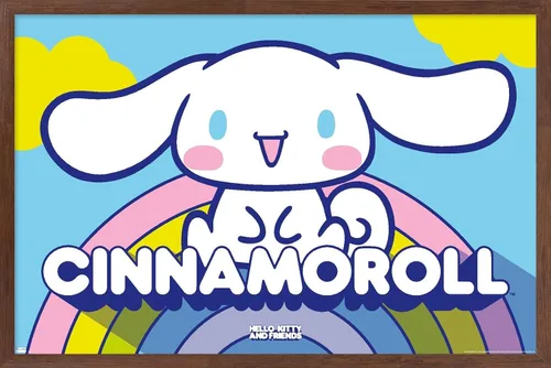Miniatura 7 de Hello Kitty and Friends: 22 Over The Rainbow - Póster de pared de Cinnamoroll, 22.4 pulgadas de largo x 14.7 pulgadas de ancho, versión enmarcada