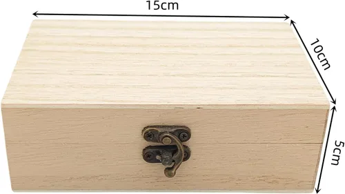 Miniatura 2 de Anktily Paquete de 4 cajas de madera sin terminar, 6 x 4 x 2 pulgadas, caja rústica de madera pequeña con cierre de bloqueo, caja organizadora