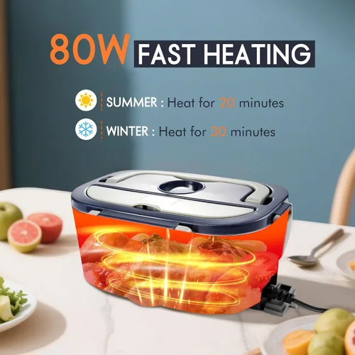 Miniatura 4 de AOSION Lonchera Eléctrica para Adultos, Lonchera Térmica 3 EN 1 con Contenedor de 1.5L, Lonchera Eléctrica Portátil de 80W, Calentador de Alimentos