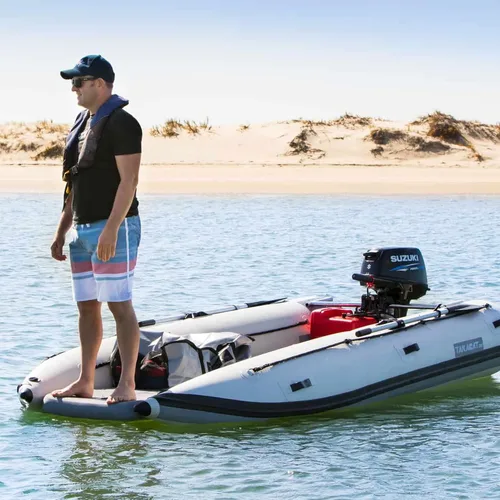 Miniatura 2 de 340LX - Bote inflable para 5 personas, diseño de arco abierto ultraportátil, 11.2 ft, color gris