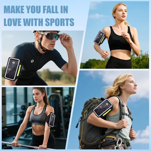 Miniatura 6 de Brazalete para correr con funda para auriculares y ranura para tarjetas, soporte para teléfono para iPhone 17 16 15 14 Pro Max Plus Galaxy S25 S24