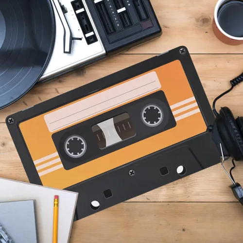 Miniatura 5 de Paquete de 48 manteles individuales de papel de cassette para fiestas de los años 80, manteles individuales decorativos para fiestas de hip-hop