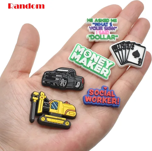 Miniatura 3 de Dijes para zapatos, lote de 25, 40, 80, 100, 120, 160, 200, 450 unidades, dijes de hebilla de clip de PVC al azar, diferentes para decoración