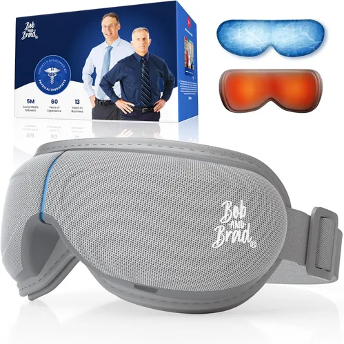 BOB AND BRAD - Masajeador de ojos con calor y enfriamiento, máscara ocular EyeOasis 2 para migrañas, apta para FSA/HSA, masajeador facial térmico