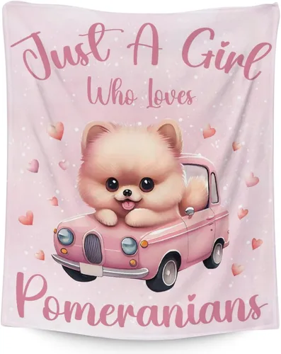 Miniatura 23 de Manta de Pomerania para niñas, tamaño de regazo de 30 x 40 pulgadas, manta de felpa suave y mullida, manta rosa para perro para sala de estar