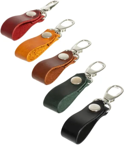 Miniatura 4 de Havzoria - Llavero de cuero de grano completo para hombre, hecho a mano, llavero de valet de lujo, desmontaje rápido, organizador de llaveros