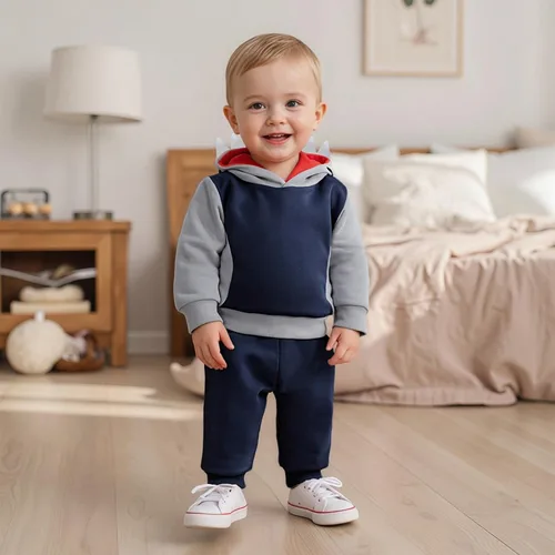 Miniatura 263 de Conjunto de ropa de otoño e invierno para bebé y niño, sudadera larga con capucha y pantalones para niños pequeños, 6, 12, 18, 24 meses, 2T