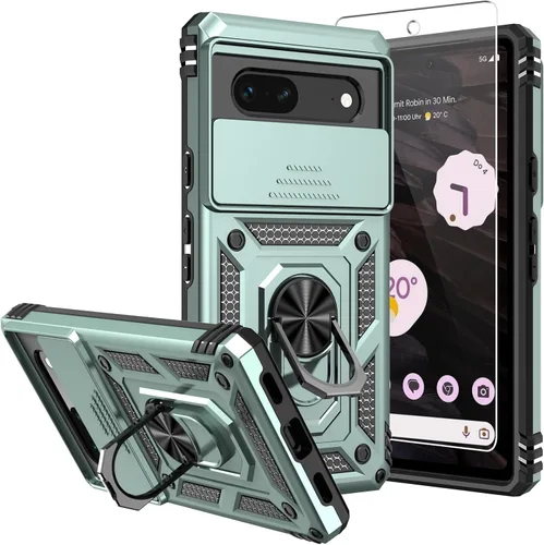 Miniatura 11 de Funda para Pixel 7a, con protectores de pantalla y funda para cámara, [grado militar] de 16 pies. Funda protectora probada contra caídas con soporte
