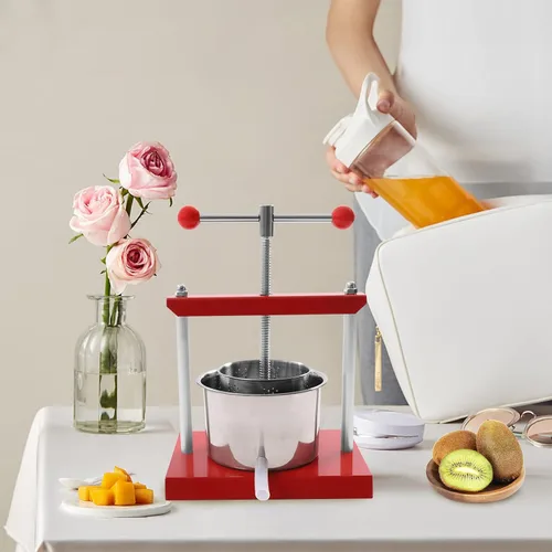 Miniatura 2 de Prensa de vino de frutas de acero inoxidable 0.8 galones (3L), prensa manual de jugos, quesos de vino, frutas y verduras para jugo, verduras, vino