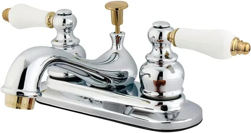 Miniatura 8 de Kingston Brass KB608B - Llave de lavabo de centro de configuración victoriana, con tapón de latón/ABS, 11.4 cm, níquel cepillado cepillado níquel