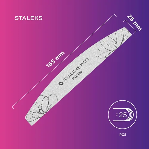 Miniatura 6 de STALEKS PRO Expert 40 Crescent - Lima de uñas mineral (grano 150/180, 25 piezas) – Lima profesional de doble cara para dar forma de uñas
