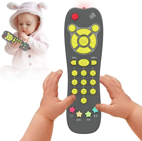 Juguete de control remoto para bebé, juguete de control remoto de TV para niños, juguete de control remoto realista para niños, juguetes musicales