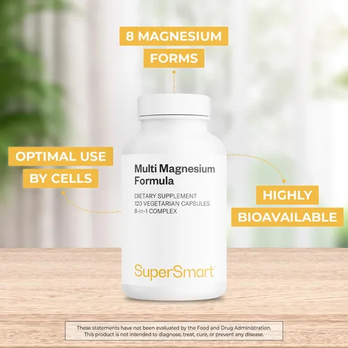 Miniatura 3 de SuperSmart Fórmula de magnesio múltiple (anteriormente Optimag) – 8 formas activas de espectro completo – Lucha contra la deficiencia de magnesio