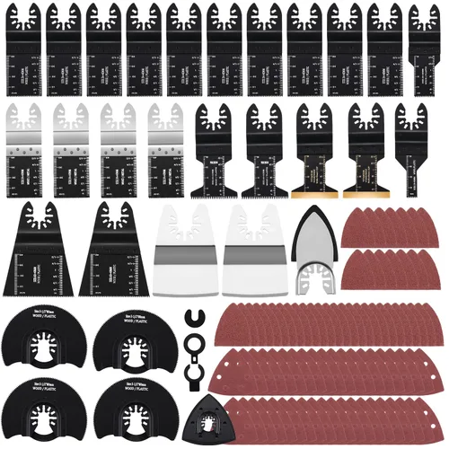 Miniatura 9 de Juego de hojas de sierra oscilantes de madera mixta, hojas de sierra multiherramienta, cuchillas de sierra de liberación rápida para Fein