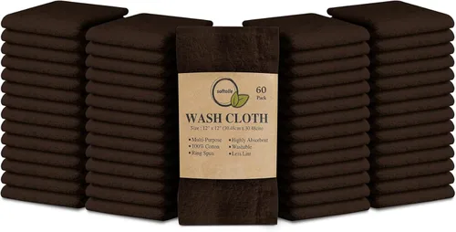 Miniatura 32 de Paquete de 24 paños 100 % algodón (12 x 12 pulgadas), suaves, altamente absorbentes, toallas para la cara, paños de lavado para la cara, hilado
