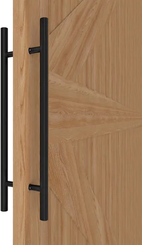 Miniatura 14 de Manijas Redondas de Puerta de Granero de Titanio Dorado 12"/24"/36"/48"/59", Manija Larga de Puerta Francesa de Empujar y Tirar de Doble Cara