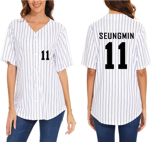Miniatura 14 de DHSPKN Stray Kids Domin ATE Album Merch Rockstar 8th Baseball Shirt Felix Jisung Hyunjin Minho Bangchan Changbin Concerts Tee Unisex Tops