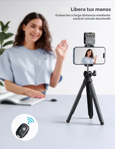 Miniatura 6 de Lamicall Trípode para iPhone - Trípode Flexible para Teléfono 3 en 1 con Control Remoto Inalámbrico - Soporte de Trípode para iPhone para Grabación