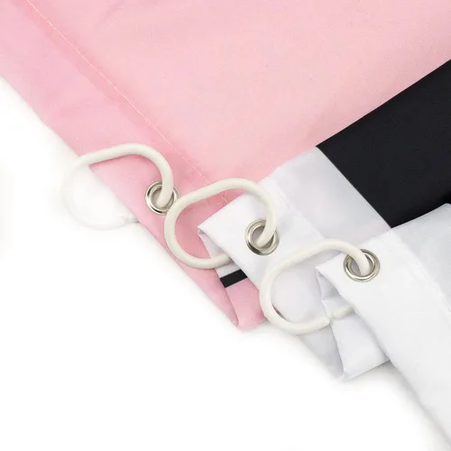 Miniatura 6 de HVEST Cortina de ducha geométrica rosa con ganchos, cortina de ducha moderna geométrica abstracta gris y blanco para baño, 72 x 72 pulgadas, juego