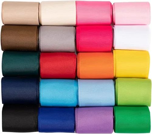Miniatura 2 de UnionJoy Cinta de grogrén de 1-1/2 pulgadas perfecta para lazos, manualidades, boda, arreglo floral, surtido de 20 colores, cinta de 1.5 pulgadas x