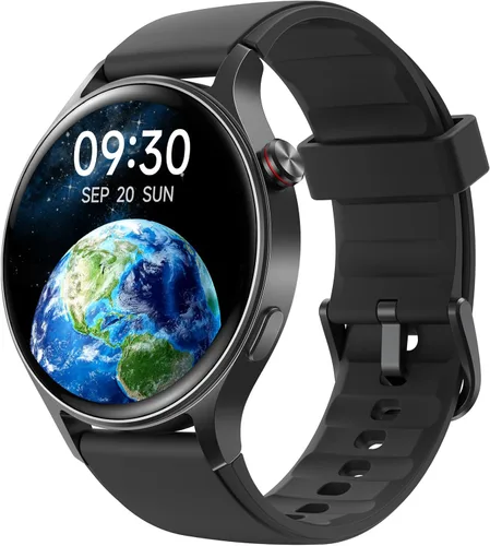 Fitpolo Reloj inteligente para hombres y mujeres, pantalla táctil AMOLED de 1.3 pulgadas, rastreador de fitness, hacer/responder llamadas, monitor