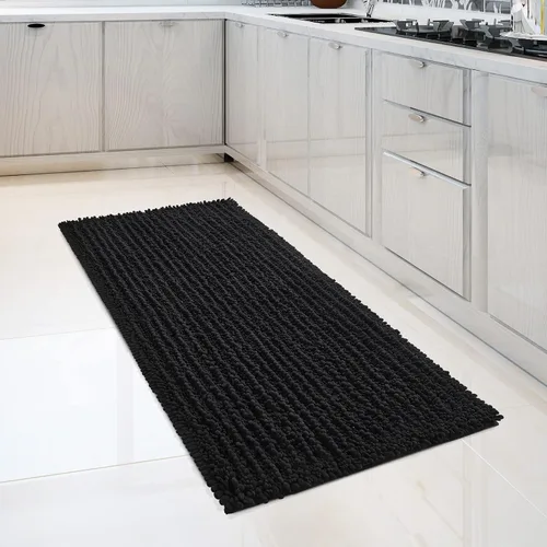 Miniatura 23 de FLOLEOPA Alfombras de Baño de Microfibra de Felpa Suave, Alfombras de Baño Absorbentes Antideslizantes Lavables a Máquina, Tapetes de Baño para Beige