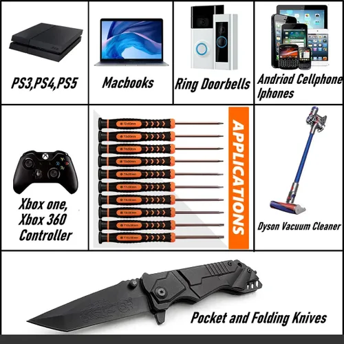 Miniatura 9 de TECKMAN - Juego de destornilladores Torx T2-T15, 10 piezas magnéticas de seguridad Torx pequeños con T2 T3 T4 T5 T6 T7 T8 T9 T10 T15 Juego