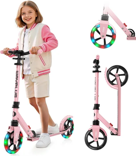 Miniatura 11 de WAYPLUS KS1 Kick Scooter para mayores de 6 años, niños, adolescentes y adultos. Carga máxima de 240 libras. Plegable, ligero, ruedas grandes de 8
