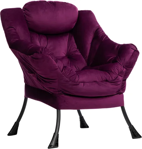Miniatura 40 de HollyHOME - Silla perezosa con reposabrazos y bolsillo lateral, cómoda silla de sala de acento, sofá de ocio para sala de estar, recámara