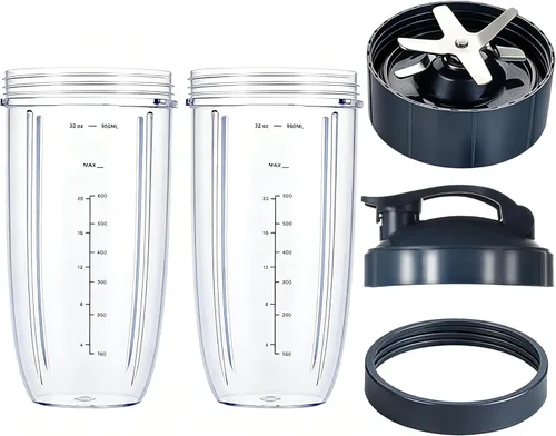 Miniatura 12 de Taza de licuadora y cuchilla mejorada para Nutribullet de 600 W/900 W, piezas de repuesto de vaso de 24 onzas y cuchilla extractora, accesorios