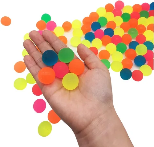 Mydio Paquete de 100 bolas rebotantes, colores surtidos, bolas de rebote de color sólido para jugar y premiar a los niños