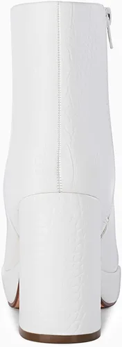 Miniatura 4 de Rilista Botas de plataforma para mujer, tacones altos y gruesos, botines de tobillo con punta cuadrada y cremallera lateral