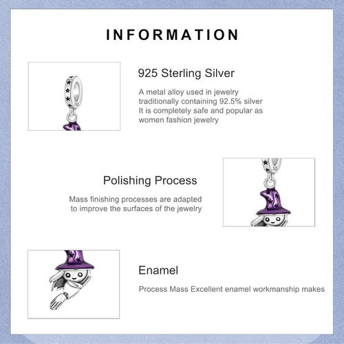 Miniatura 3 de RMMY Dije de plata de ley S925 para pulsera, collar, colgante, personajes de películas de dibujos animados para mujeres y niñas, regalos