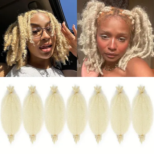 Miniatura 57 de 3 paquetes de cabello trenzado Marley Twist de 8 pulgadas, cabello afro twist elástico preseparado para rastas suaves de imitación, cabello
