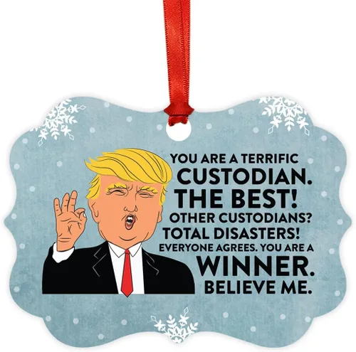 Miniatura 55 de Andaz Press Presidente Donald Trump Fancy Frame Recuerdo Adorno de Navidad Regalo de broma Ejecutivo de Cuenta, 1 paquete, Divertidas Ideas