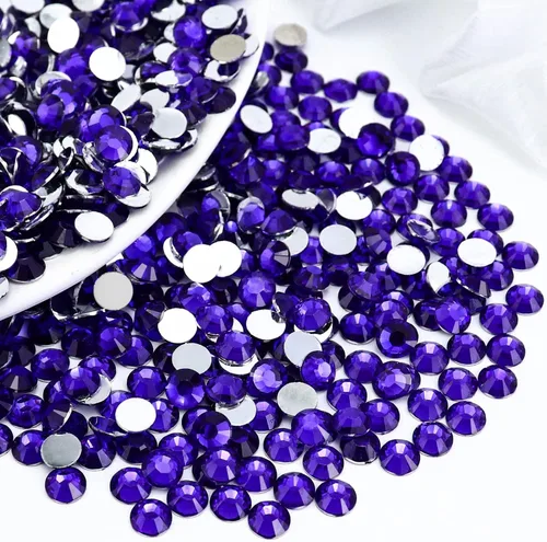 Miniatura 13 de 4500 PIEZAS SS6 2mm Resina Diamantes de Imitación de Parte Plana, Diamantes de Imitación Azul/Azul Oscuro de Parte Plana para Uñas, Vasos, Tazas