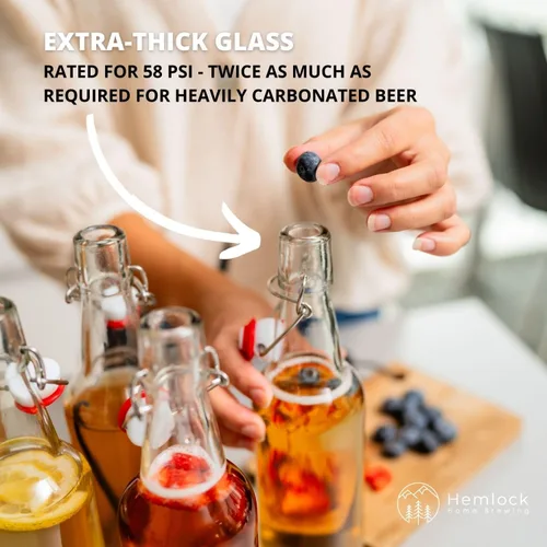 Miniatura 4 de Botellas de Kombucha, botellas de vidrio con tapa oscilante para Kombucha, cerveza, kiefer, limoncillo, vainilla, 16 onzas, botella estilo Grolsch