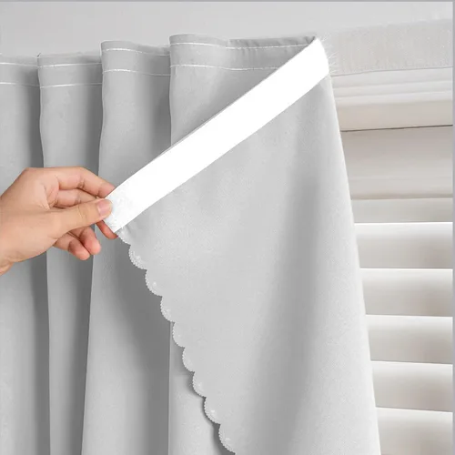 Miniatura 16 de Cortinas autoadhesivas, sin taladrar, sin varilla, cortinas opacas fáciles de instalar para persianas de ventana, dormitorio