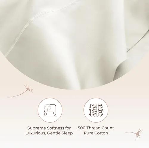 Miniatura 6 de Sábanas de algodón 100% orgánico tamaño King - Sábanas de cama orgánicas certificadas GOTS con bolsillo profundo, 500 hilos y tejido satén acogedor