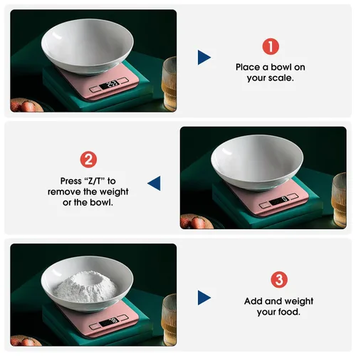Miniatura 6 de Mik-Nana Báscula de Alimentos, Báscula Digital de Cocina de 22 libras que Pesa en Gramos y Onzas para Hornear, Cocinar, Café, Paquete, Envío, 6