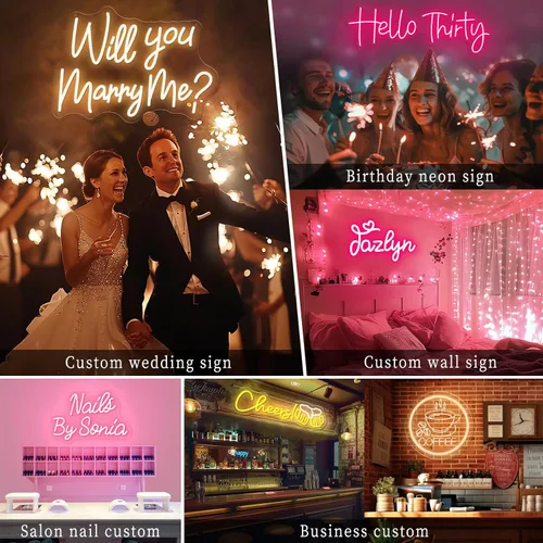 Miniatura 8 de Letrero de neón personalizado para decoración de pared, letrero de neón LED regulable personalizable para boda, familia, regalo de cumpleaños