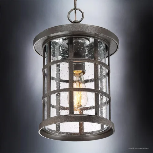 Miniatura 4 de Urban Ambiance UQL1049 - Lámpara colgante de lujo para exteriores, tamaño mediano: 15.5 pulgadas de alto x 10 pulgadas de ancho, con elementos