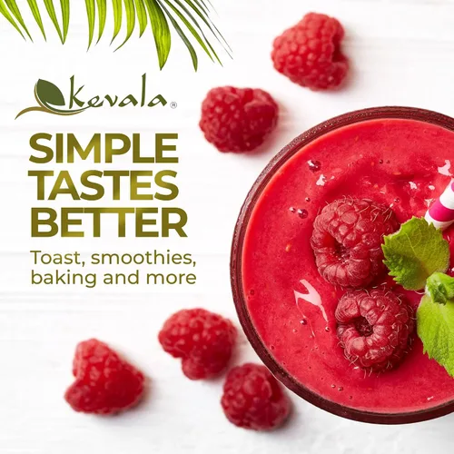 Miniatura 6 de Kevala Mantequilla de coco orgánica, alternativa cruda prensada en frío y crema para hornear, postres y tostadas, vegano, sin gluten, tarro