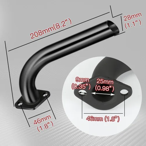 Miniatura 6 de FVRITO Kit de tubo de escape para mini bicicleta para Predator 212cc 224cc 196cc Coleman CT200U BT200X CT200U-EX 6.5hp GX160 GX200 motor pequeño