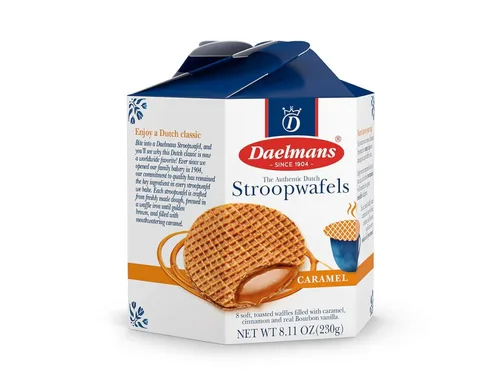 Miniatura 3 de DAELMANS Caramel Stroopwafels - Auténticos gofres holandeses tostados suaves, canela, vainilla bourbon, lácteos Kosher certificados, 8.11 onzas