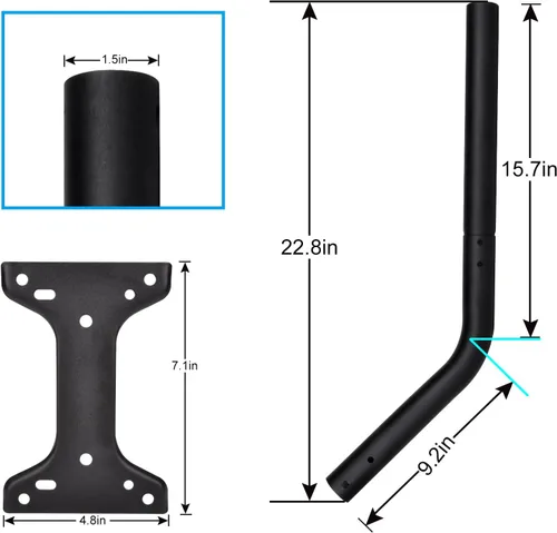Miniatura 5 de Soporte de poste de pared para Starlink Standard 4/4X/Gen 3, kit de montaje de poste con adaptador de tubo ajustable para placa Starlink Standard
